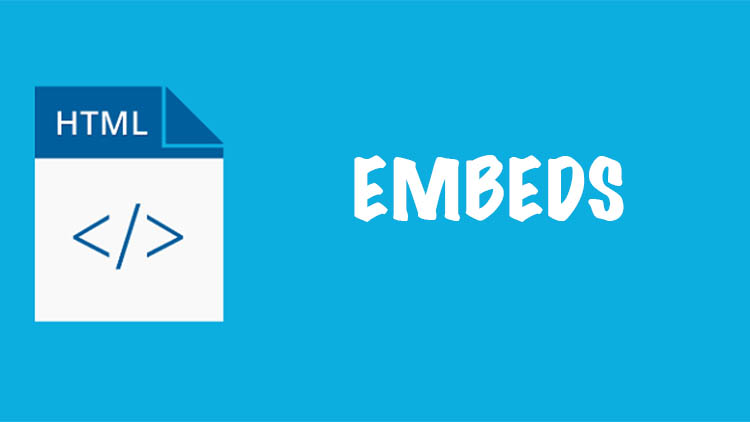 embeds written on a blue background